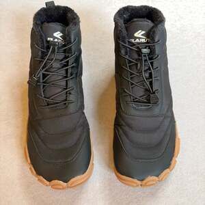 FLARUT Men’s EU 47 Black Fur Lined Barefoot Winter Boots